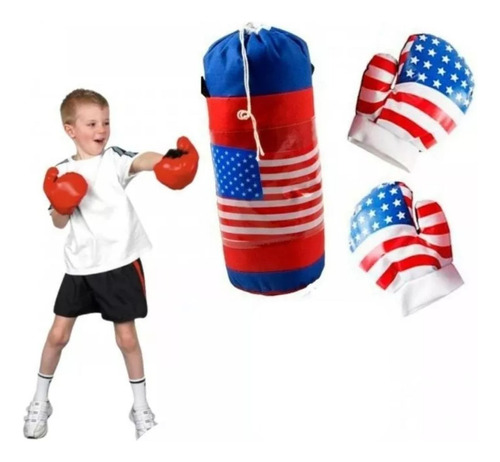 Kit Saco De Pancada Infantil Com Luvas De Box Esporte