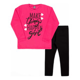 Conjunto Infantil Inverno Menina Blusa Moletom Calça Legging