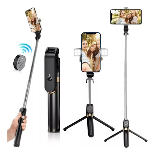 Trípode Celular Selfies Stick Con Control Bluetooth 100cm