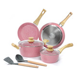 Kit De Cocina Antiadherente De Granito Con Ollas Y Sartenes