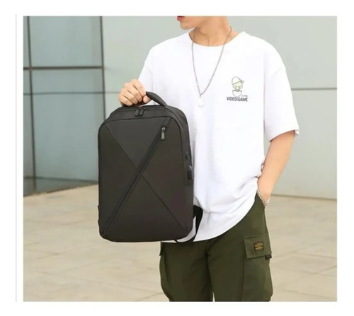 Mochila Antirrobo Carga Usb Escolar Laptop Casual 3 Piezas