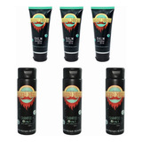 Combo Com 3 Shampoo 3x1 250ml + 3 Balm 100ml Barba Rubra