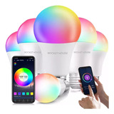 10 Foco Led Inteligente Wifi Bombilla Multicolor Alexa Siri