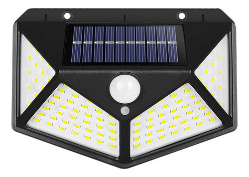 Foco Solar De 100 Led Con Sensor Para Pared Exterior