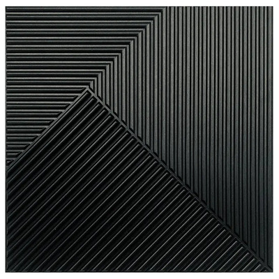 Panel Pared Muro Decorativo 3d 3m2-12pza 50x50 Con Adhesivo D168n Negro | Meses sin interés
