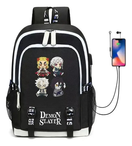 G Mochilas Escolares De Demon Slayer Impermeables C/puerto G