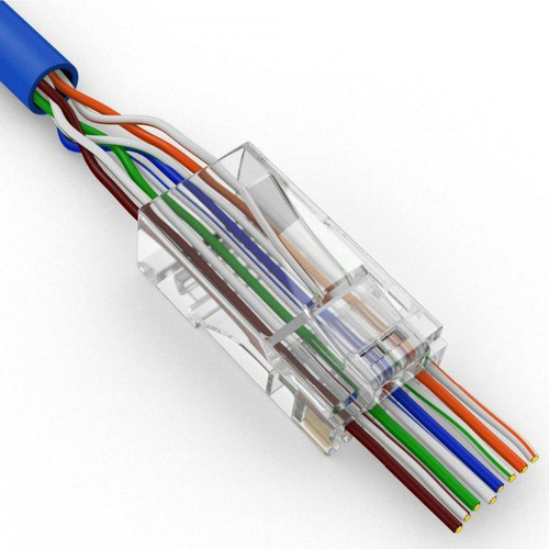 Conector Rede Ez-rj45 Vazado Cat5e 100un Exbom Cont-rj45c100