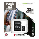 Pack X3 Memorias Micro Sd 32 Gb Kingston Clase 10 Celulares