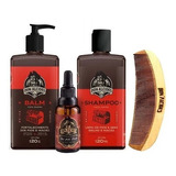 Kit Don Alcides Balm, Shampoo, Óleo E Pente Barba Negra