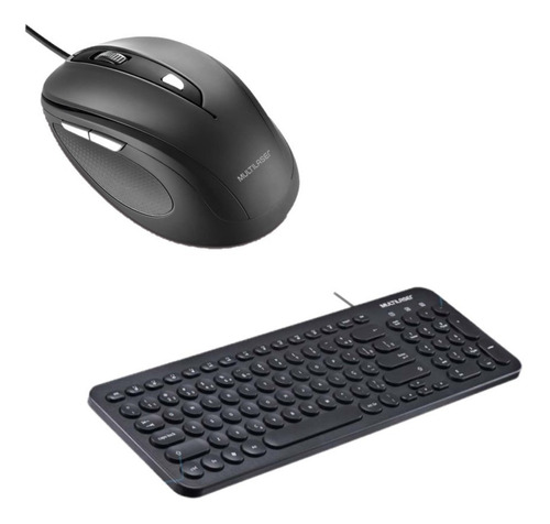 Combo Office - Mouse C Fio E Teclado Com Fio C Fio Mo241k