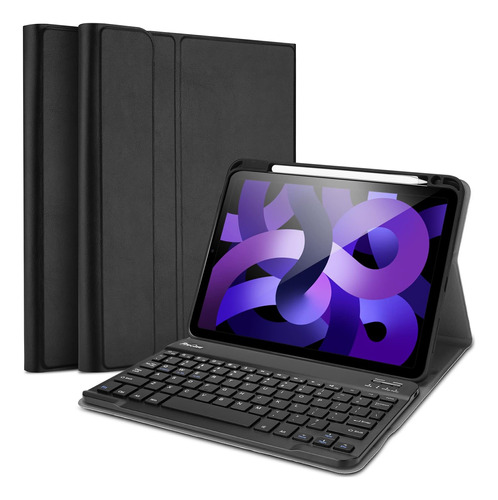 Funda C/teclado Procase Para iPad Air 4g/5g 2022/2020 Negro