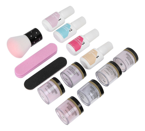 Conjunto De Pó De Imersão Nail Art Tool Powder Top Base Coat