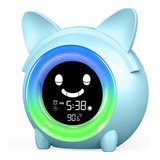 Reloj Despertador Digital Para Niños Usb Azul Wisoee