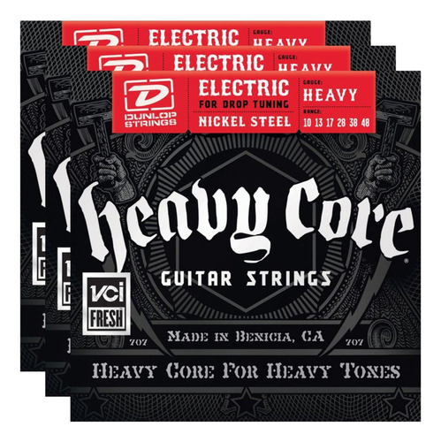 3 conjuntos De Dunlop Dhcn1048 heavy Core 6/set Eléctrica