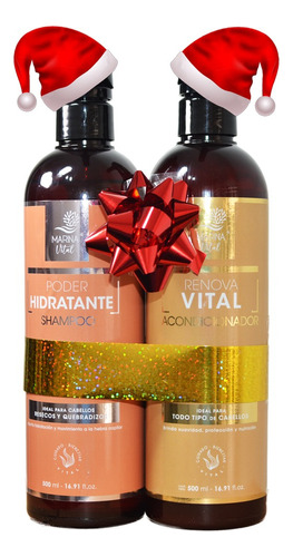 Shampoo Hidratante Y Acondicionador Marina Vital Kit Navidad