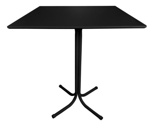 Mesa Jantar Quadrado 80cm Mdf Base 4 Apoio Mia Aço Np