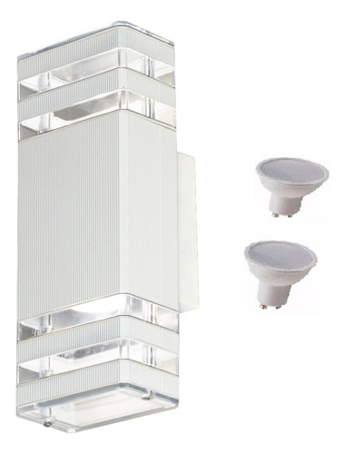 Aplique Pared Exterior Bidireccional Aluminio + Dicroica Led