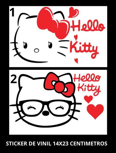 2 Stickers Hello Kitty Vinil Para Auto, Lap Top Y Mas.