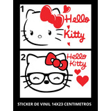 2 Stickers Hello Kitty Vinil Para Auto, Lap Top Y Mas.