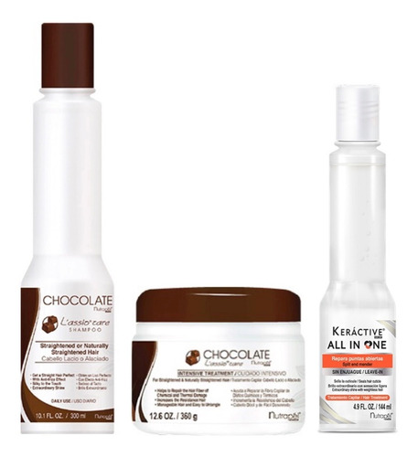 Kit Chocolate Lassio Nutrapel Shampoo+mascarilla+leavein