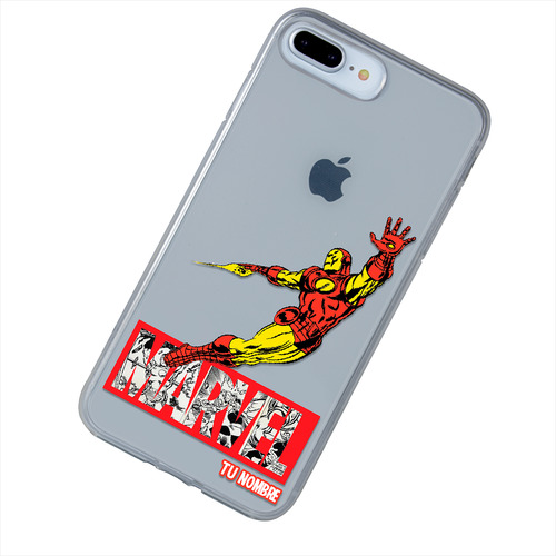 Funda Para iPhone Marvel Iron Man Nombre Personalizada