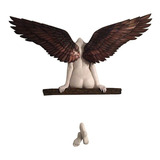Elegante Estatua De Ángel, Diseño De Alas De Ángel