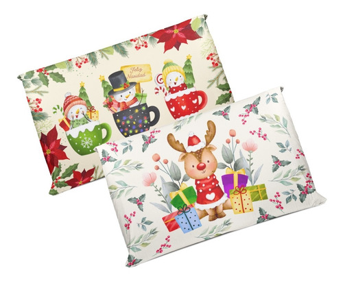 Fundas De Navidad Para Almohada 2pz Elegantes Modernas Promo