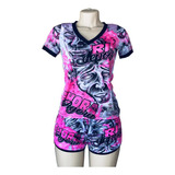 Conjunto Feminino - Camiseta/short Labareda 1000º Baile Funk