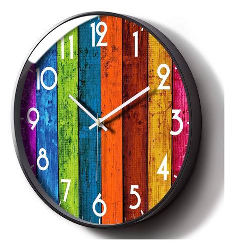 Reloj De Pared Moderno Silencioso, De Colores