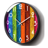 Reloj De Pared Moderno Silencioso, De Colores