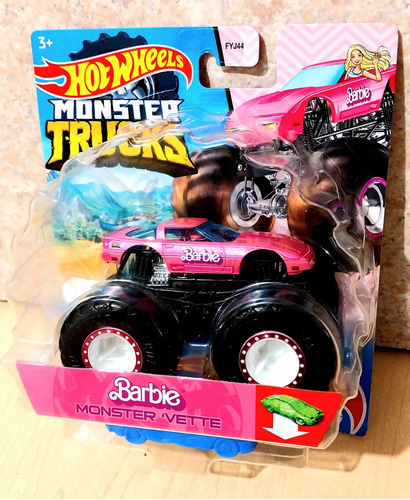 Hot Wheels Monster Truck Corvette Barbie Treasure Hunt Rosa