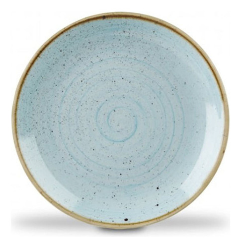 Plato Llano Porcelana Azul De 32.4 Cm, Set De 6 Piezas 