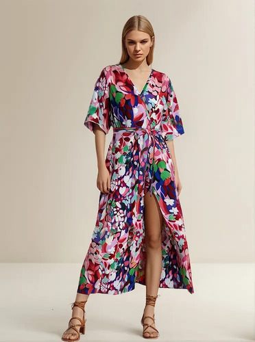 Vestido Fiesta Ajustado Largo Elegante Con Estampado Floral | MercadoLibre