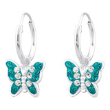 Aros Argollas De Mariposa Para Niña, Plata Aretes Calipso