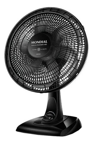 Ventilador De Mesa Mondial 40cm Maxi Power V40b - 220v Cor Da Estrutura Preto Cor Das Pás Prata