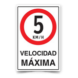 Señalética Velocidad Máxima 45x30cm Metálico