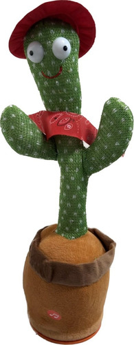 Juguete Cactus Bailarin Con Luz Canta Y Repite Peluche Niños