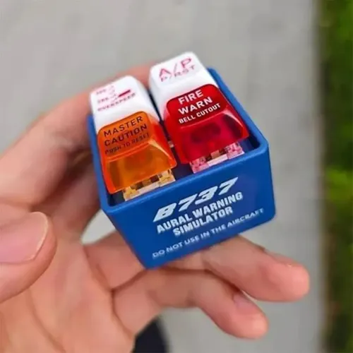 Llavero 2 Piezas Con Simulador Sonido Alarma Avión Egpws