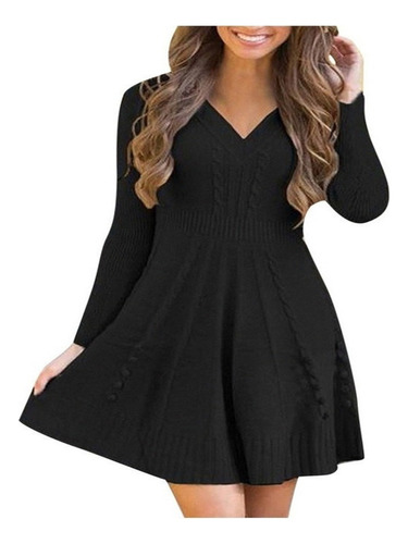 Vestido Suéter De Punto Suelto Casual Para Mujer