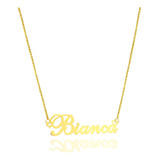 Bianca Colar De Nome Personalizado Folheado A Ouro 18 K