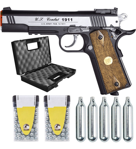 Pistola Co2 1911 Special Metal Nbb 6.0mm Wingun+ Esf+5 Cilin