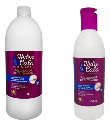 Kit 1 Hidracalo 1l+1 300ml Loção Emoliente Plástica Spa Pés