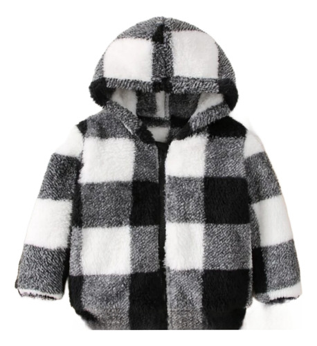 Casaco Tedy Infantil Blusa De Frio Xadrez Touca Inverno Pmgg