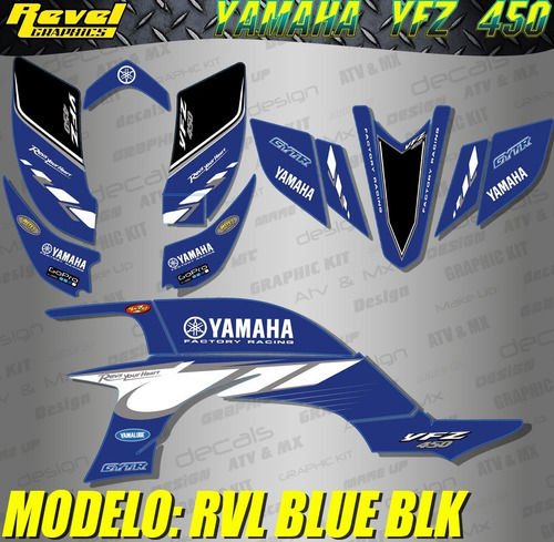 Kit Calcos Gráfica Yamaha Yfz 450 - 03-13  (carburador)