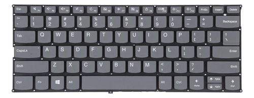 Teclado Americano Gris Para Lenovo Ideapad 320s-13 Sin Botón