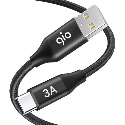 Gio Cable De Carga Rápida Y Datos 3a Usb A Tipo C Nylon 1,5m Color Negro | MercadoLibre