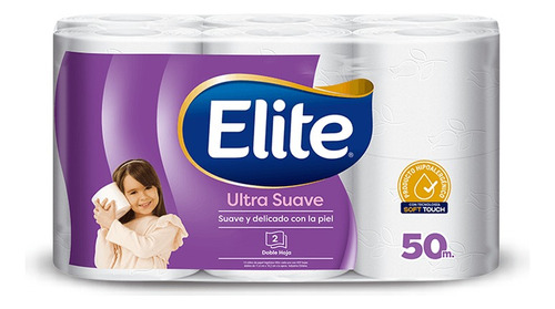 Elite Papel Higienico Doble Hoja Mega 50 Metros 16 Rollos