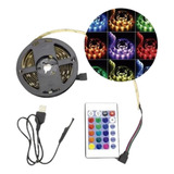 Tira Led 5050 Rgb 2 Metros Usb Con Control Ideal Tik Tok Tv