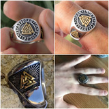 Anillo Hombre Vikingo Runas Acero Inoxidable