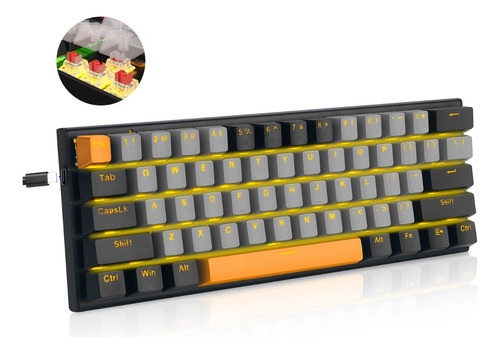 E-yooso 60% Teclado Mecanico Para Juegos Z-11, Ergonomico